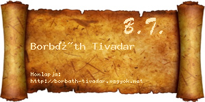 Borbáth Tivadar névjegykártya