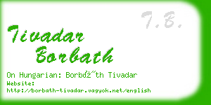 tivadar borbath business card